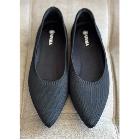 Vivaia Aria 5 Pointed Toe Flats Black Comfort Shoes 41.5, US 10 - Picture 9 of 12